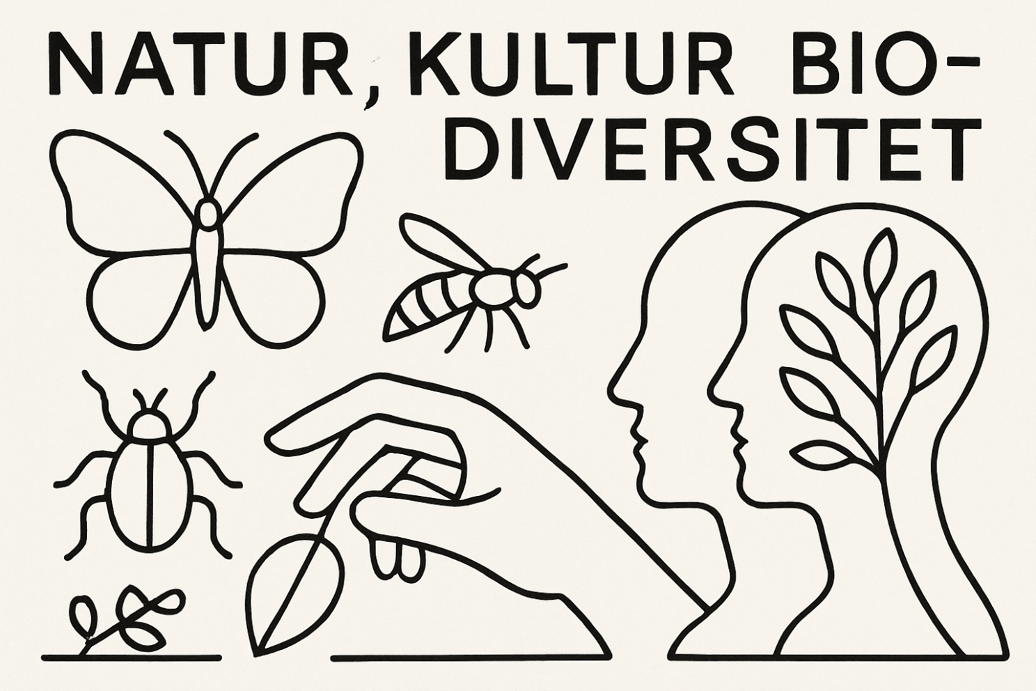 Tegning med natur og biodiversitet